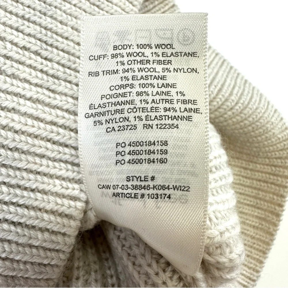 Aritzia Wilfred Laurel merino wool womens turtleneck size Small neutral ribknit - Picture 3 of 10